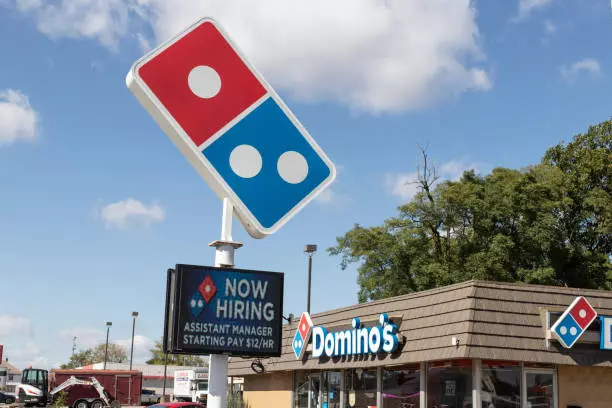 Domino's Pizza Restaurant. Domino's delivers more than 1 million pizzas a day.