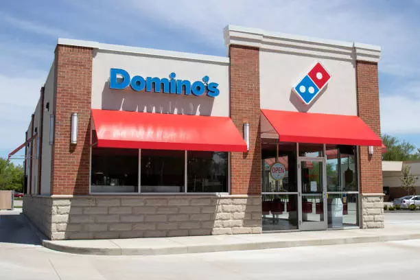 Domino's Pizza Restaurant. Amid Social Distancing rules, Domino's is offering pick up and delivery pizza only.
